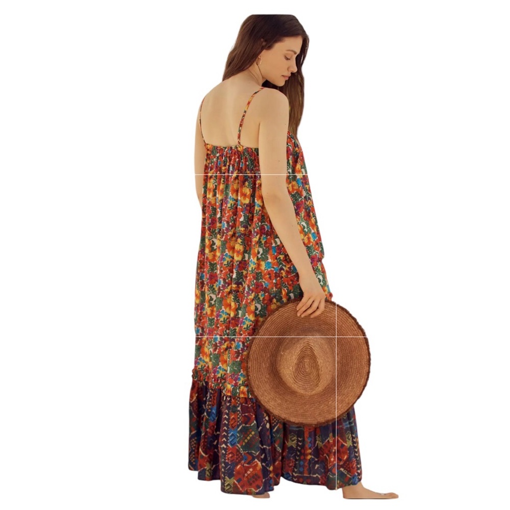 NWT Ro's Garden Nelson Vibrant Floral Maxi Dress Sz. M/L - Picture 4 of 15